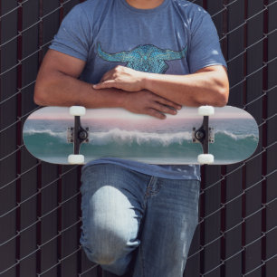 Ocean Wave Sunset Artsy Skateboard