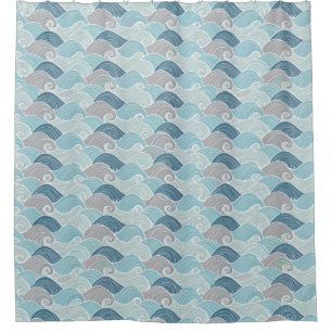 Ocean Wave Tablecloth in Shades of Blue