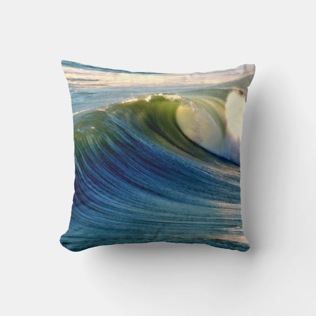 Ocean Wave Throw Pillow (Front)