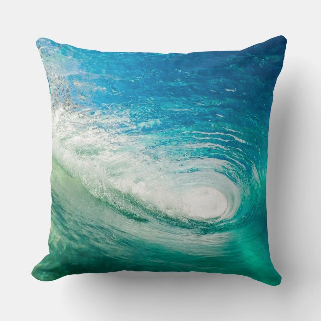 Ocean Wave Throw Pillow (Front)