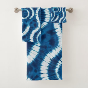 Ocean Wave Tie Dye Design Bath Towel Set