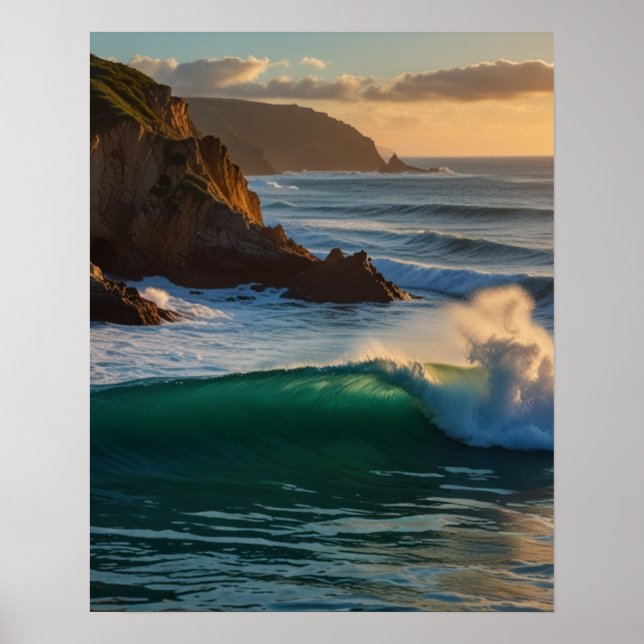 Ocean Wave Wall Art Poster (Front)
