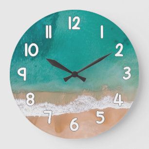Ocean Wave Wall Clock – Sand and Sea Beach Home De