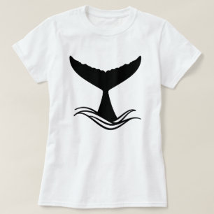 Ocean Wave Whale Tail Silhouette T-Shirt