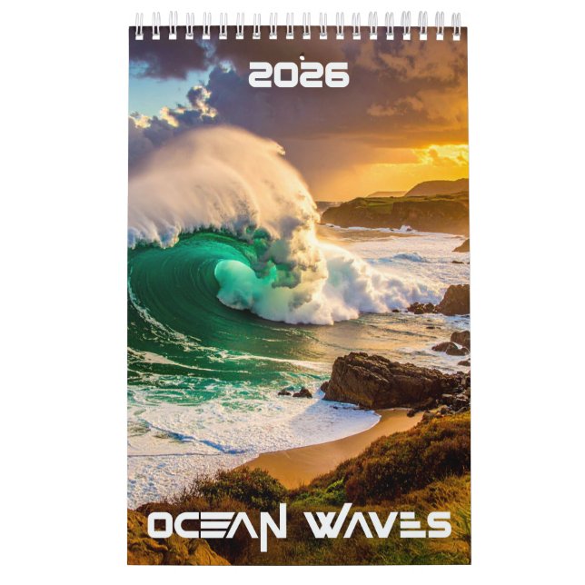 OCEAN WAVES - 2026 -  CALENDAR (Cover)