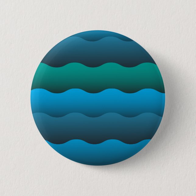 Ocean Waves 2 Inch Round Button (Front)