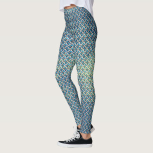 Ocean Waves Abstract Pattern Design 1312 Leggings