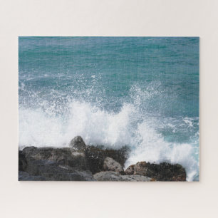 Ocean Waves Against the Rocks Jigsaw Puzzle