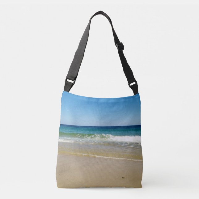 Ocean waves and beach crossbody bag (Front)