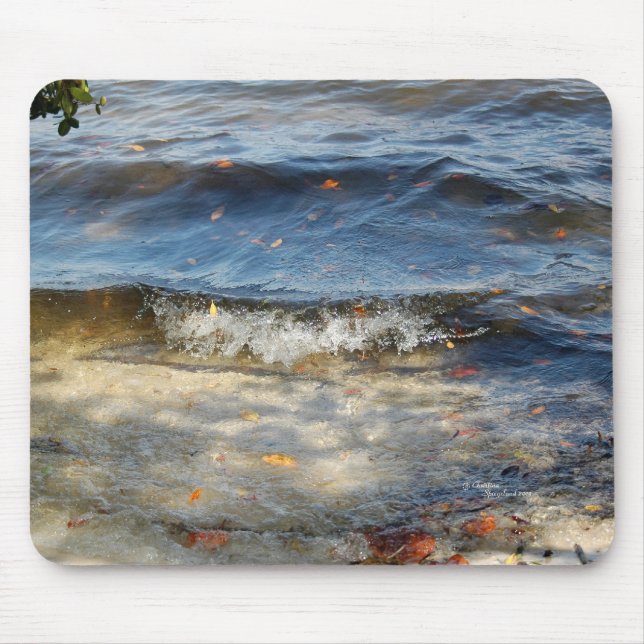 Ocean waves and leaves Mousepad (Front)