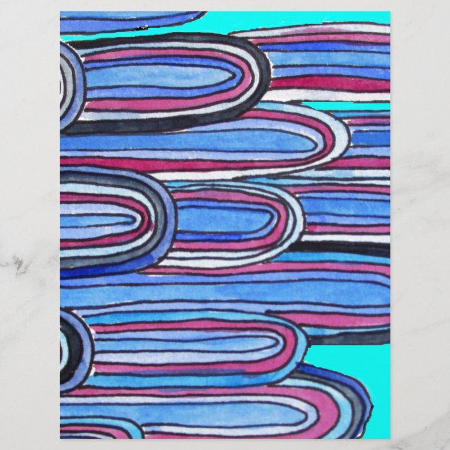 Ocean Waves aqua blue pattern (Front)