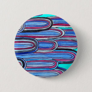 Ocean Waves aqua blue pattern 2 Inch Round Button