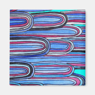 Ocean Waves aqua blue pattern Magnet