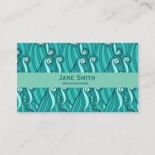 Ocean waves aqua blue pattern modern trendy business card