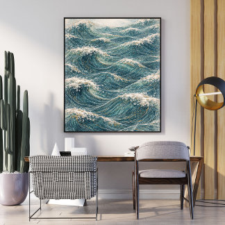 Ocean Waves Art | Japanese Wave Print Poster