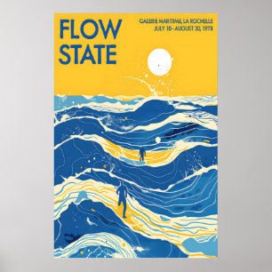 Ocean Waves Art Poster Vintage La Rochelle