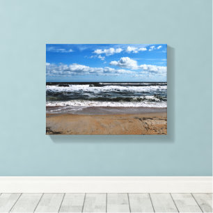 ocean waves at the beach canvas print