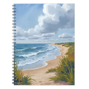 Ocean Waves   Beach Coastal Painted Notebook