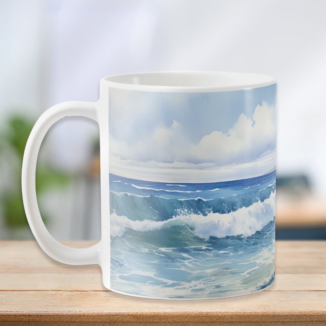 Ocean Waves Beach House Aesthetic Coffee Mug (Creator Uploaded)
