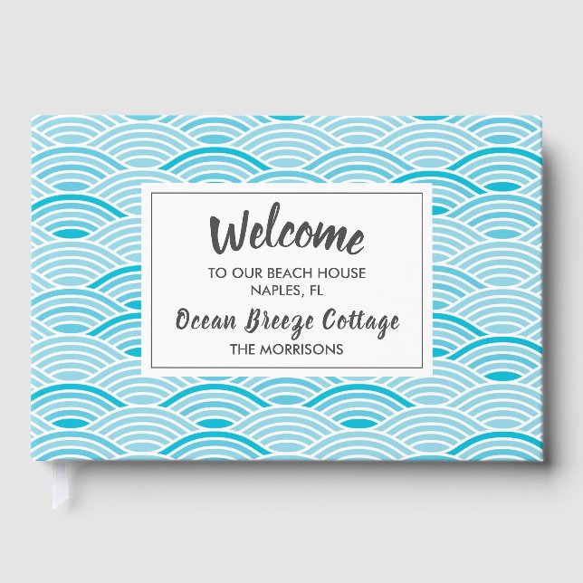 Ocean Waves Beach House Vacation Rental Welcome Guest Book (Front)
