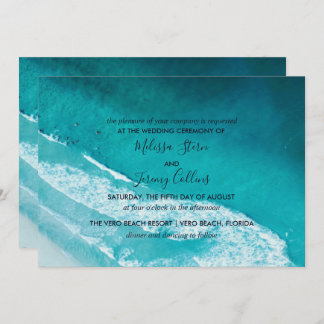 Ocean Waves Beach Wedding Invitation