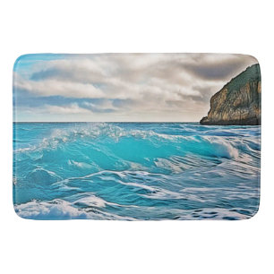 Ocean Waves: Blue Horizon Bath Mat