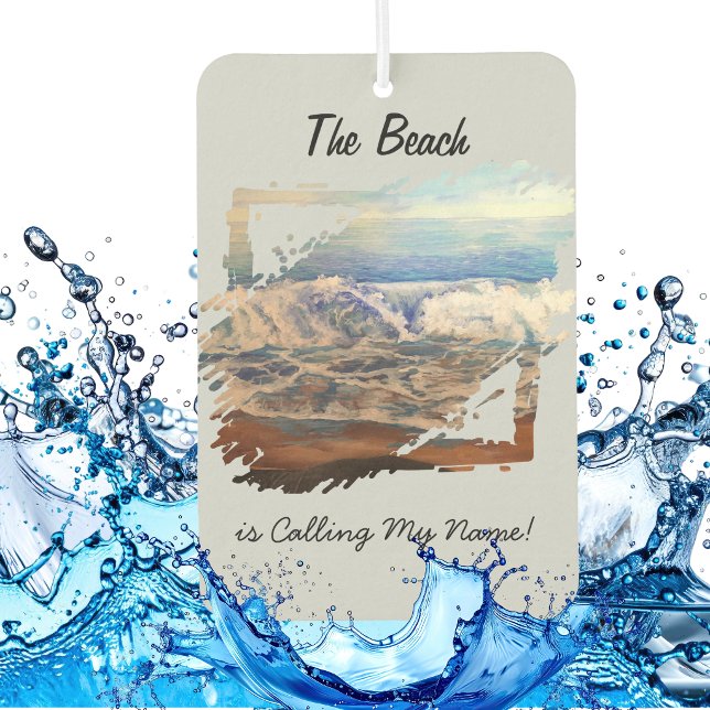Ocean Waves Blue Personalize Air Freshener (Customize air freshener)