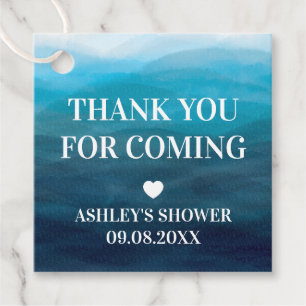 Ocean Waves Bridal Shower Gift Tags, Thank You Favour Tags
