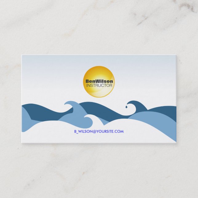 Ocean Waves Business Card V2 (Front)