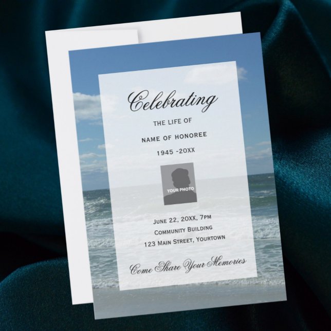 Ocean Waves Célébration de la vie invitation (Créateur téléchargé)