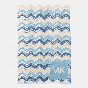 Ocean Waves Chevron Kitchen Towel