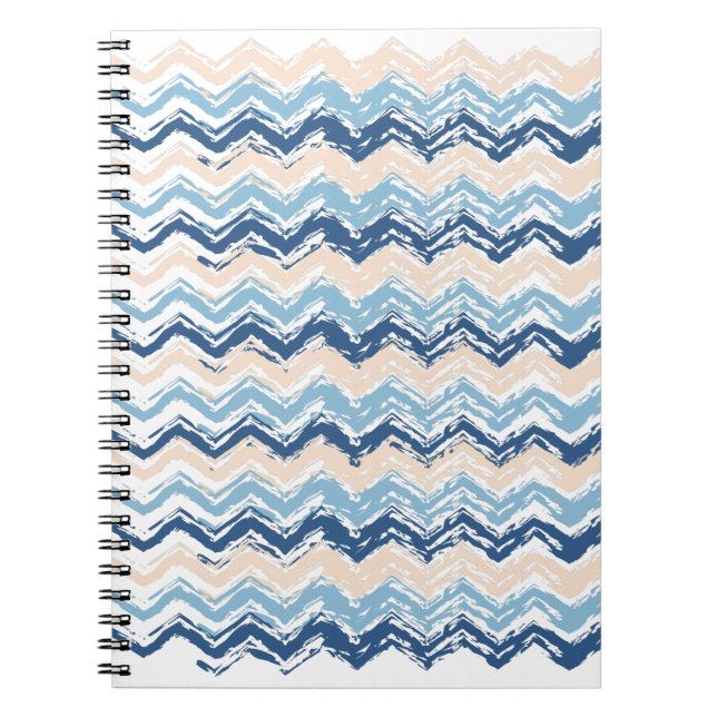 Ocean Waves Chevron Notebook (Front)