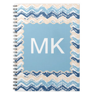 Ocean Waves Chevron Notebook