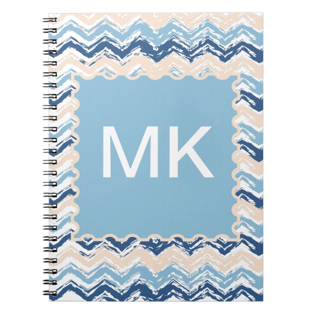 Ocean Waves Chevron Notebook (Front)