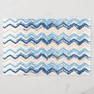 Ocean Waves Chevron Stationery