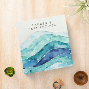 Ocean Waves Coastal Artistic Calm Binder