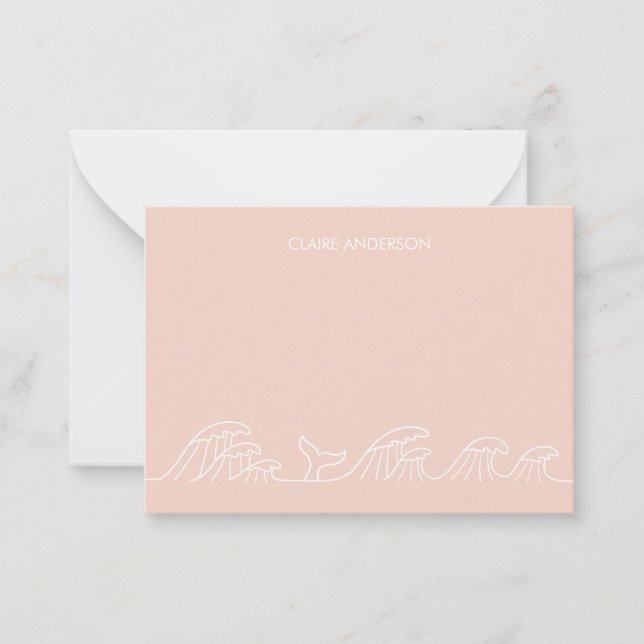 Ocean waves coastal girls personalized card (Front)