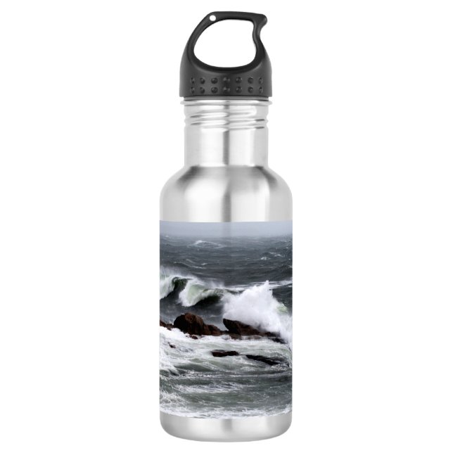 Ocean Waves Crashing 532 Ml Water Bottle (Front)