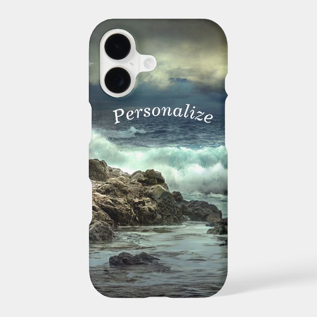 Ocean Waves Crashing into Rock Personalize (Back)