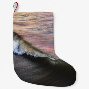 OCEAN WAVES CRASHING ON SHORE DURING DAYTIME SMALL CHRISTMAS STOCKING