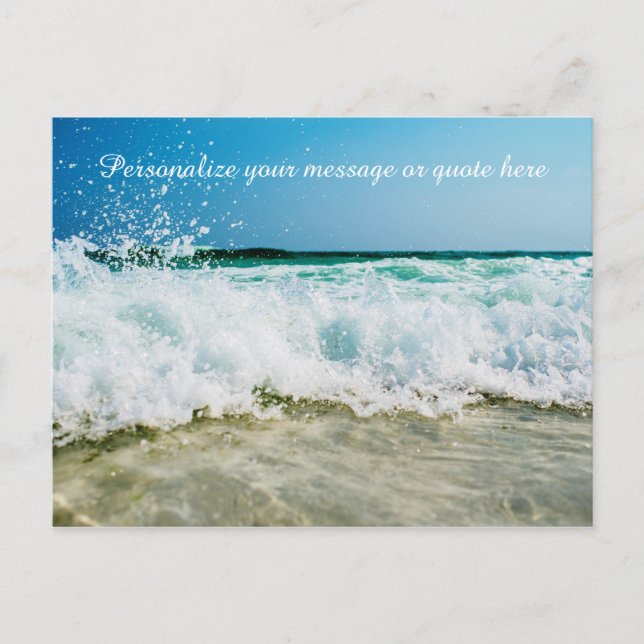Ocean Waves Crashing Shore Personalize Message Postcard (Front)