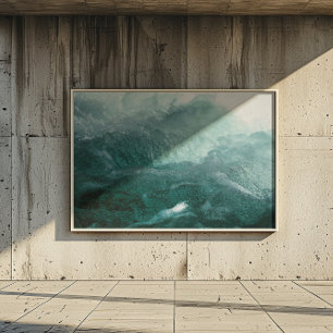 Ocean Waves Dark and light blue delicate Bubbles Canvas Print