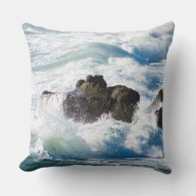 Ocean Waves Dramatic Oceanic Marine Throw Pillow