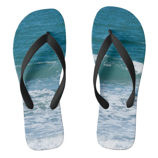 Ocean Waves Flip Flops (Footbed)