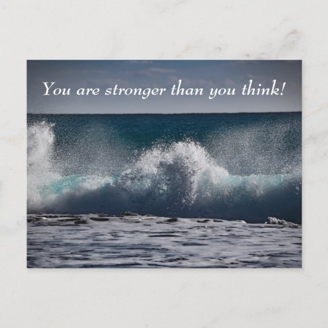 Ocean Waves in the Sea Inspirational Quote Postcard (Front)