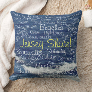 Ocean Waves Jersey Shore Reversible Throw Pillow