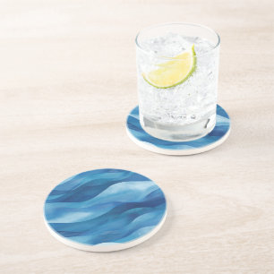 Ocean Waves Mediterranean Sandstone Coaster