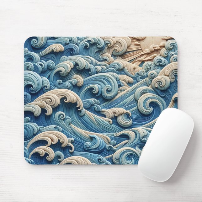 Ocean Waves Mousepad (With Mouse)