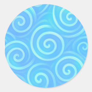 Ocean Waves of Pastel Dreams - Stickers ronds de 1