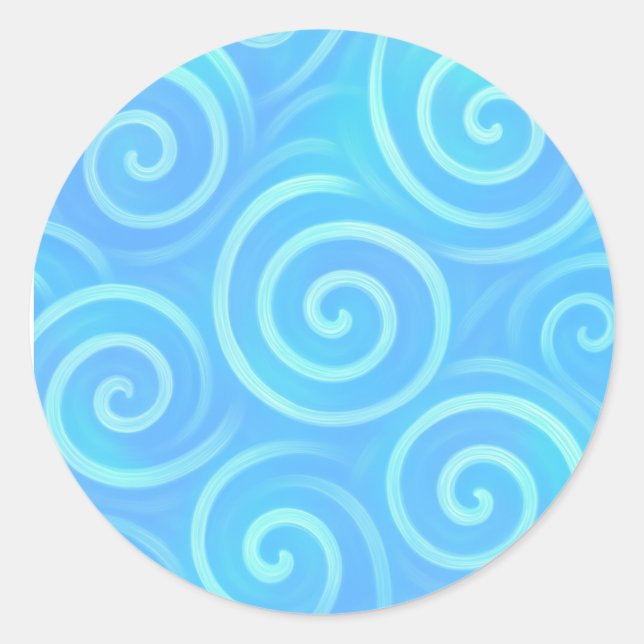 Ocean Waves of Pastel Dreams - Stickers ronds de 1 (Devant)